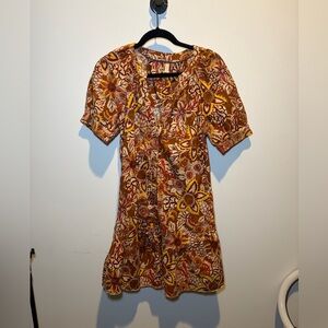 Pilcro Multicolor Dress with Puff Sleeves